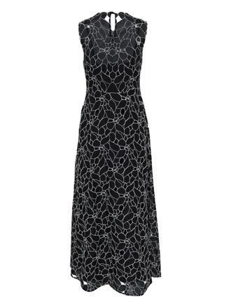 Ulla Johnson floral-embroidered midi dress - Black