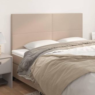 vidaXL Cabeceros 4 Unidades Cuero Sint&eacute;tico Capuchino 100x5x78/88 Cm Vidaxl