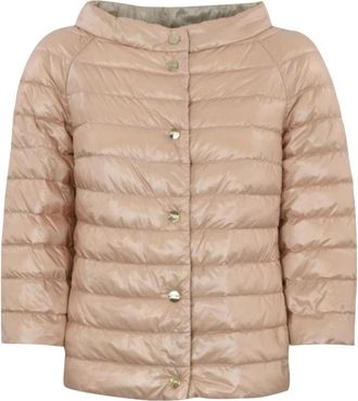 Herno Omkeerbare Nylon Lichtgewicht Jas - Dames - Winterjassen - Beige - S - Nylon - Jassen