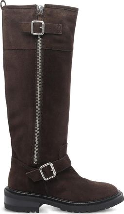 Via Roma 15 50mm bikerlaarzen met rits en gesp - Bruin