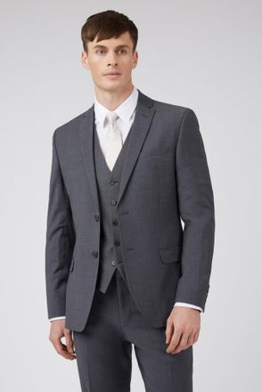 Ted Baker Premium Charcoal Panama Slim Suit Jacket