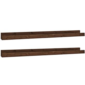 Deco Wood Pack 2 estantes de madera maciza flotante tono nogal 100x7cm