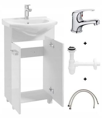 OEM Conjunto De Ba&ntilde;o: Mueble Con Lavabo 50 Blanco Sobre Patas Mila