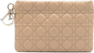 Dior Pre-owned Dior Coated Canvas Cannage Lady Dior Panarea Clutch Ladies MC 1111