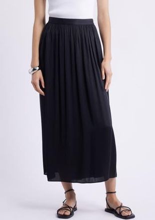 Nordstrom Gathered Midi Skirt in Black at Nordstrom Rack, Size X-Small
