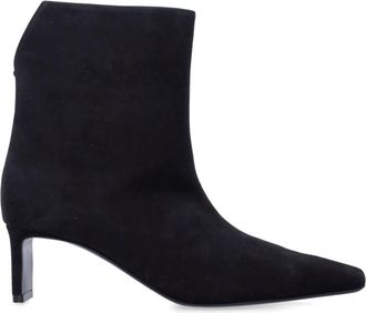 Khaite Black Pointed-toe Ankle Boots