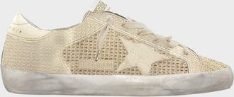Golden Goose Super-Star Embroidered Cotton Low-Top Sneakers