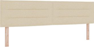 vidaXL vidaXL LED Headboard Lines Design Cream 90 cm Fabric