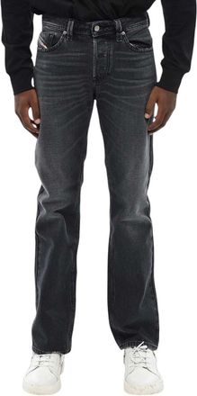 Diesel Black Straight Mid Rise Jeans
