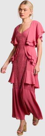Oasis Lace Panel Ruffle Maxi Dress in Desert Rose at Nordstrom, Size 10