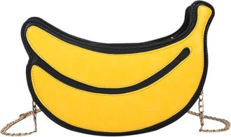 Kesyoo Funny Banana-Shaped Crossbody Phone Bag for Women, PU Leather Single Shoulder Chain Bag, Compact Storage Pouch Suitable for Daily Use and Travel