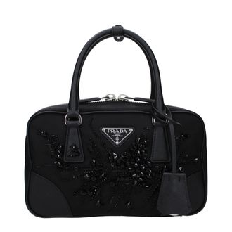 Prada Black Fabric Womens Handbag