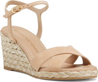 Stuart Weitzman Dayna Espadrille Wedge Sandal in Adobe Suede at Nordstrom, Size 10.5