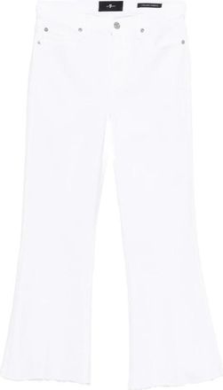 7 For All Mankind Cropped Dojo Raw Cut Flared Jeans - Dames - Cropped Jeans - Wit - W28 - Katoen - Jeans