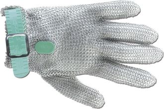 Arcos Guantes De Protecci&oacute;n Arcos 615100 De Acero Inoxidable 23 Cm Cinta De Color Verde Talla 1-xs En Caja