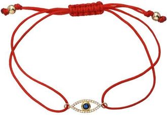 Zoe Lev Jewelry Diamond & Sapphie Evil Eye Friendship Bracelet in Red at Nordstrom