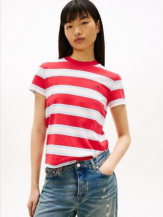 Tommy Hilfiger Flag Embroidery Jersey Crew Neck T-Shirt