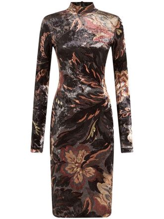 Etro printed chenille midi dress - women - Polyester/Elastane/Polyester - 44 - Black