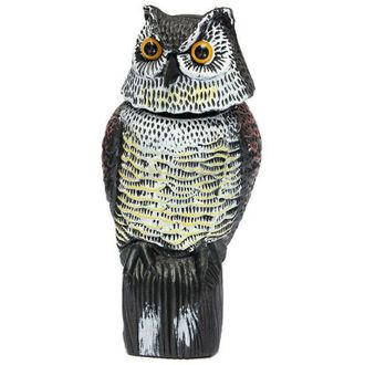Elle Se&ntilde;uelo De B&uacute;ho Realista Con Cabeza Giratoria - Repelente De Aves Y Roedores - Impermeable - Peso: 485 G - Protecci&oacute;n Para El Jard&iacute;n