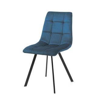 Oresteluchetta Juego 4 sillas azules, al87xan44xpr56 cm, terciopelo cocina o sal&oacute;n