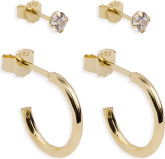 Argento Vivo 2 Pairs of Earrings in Gold at Nordstrom