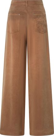 Pinko Womens Palazzo Trousers Cupro-Viscose Brown Brown-Coffee Liqueur Shell: Cupro