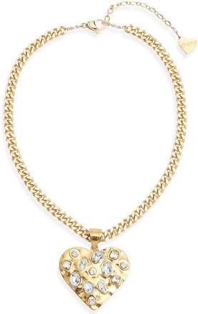 Vidakush Heart Pendant Collar Necklace in Gold at Nordstrom, Size 14