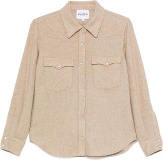 Kujten Lumber Plain Shirt - Dames - Overhemden - Bruin - M - Kasjmier - Overhemden