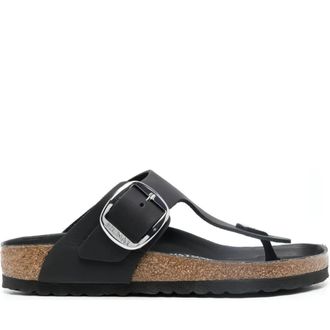 Birkenstock Gizeh Oiled Leather Sandalen - Dames - Slippers - Zwart - 41 EU - Leer - Schoenen