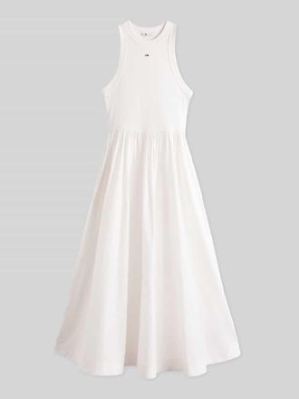 Tommy Jeans Midikleid aus reiner Baumwolle in Weiss, Gr&ouml;&szlig;e XXS
