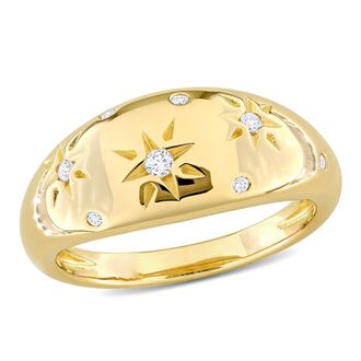 Mimi & Max 1/10ct TDW Diamond Dome-Shaped Star Ring in 10k Yellow Gold