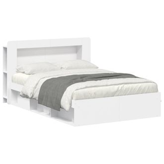 vidaXL Estructura De Cama Con Almacenamiento Blanco 160 X 200 Cm Vidaxl