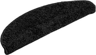 vidaXL Stair Mats 30 pcs 56x17x3 cm Black Half Round vidaXL