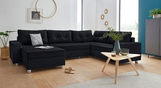 Collection Ab Wohnlandschaft »Paris U-Form« inklusive Federkern, wahlweise mit Bettfunktion und Bettkasten