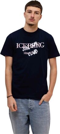 Iceberg 5D F010 Jersey T-Shirt - Heren - T-shirts - Blauw - 2XL - Katoen - Tops