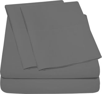 Luxury Home Deep Pocket Microfiber Sheet Set in Light Gray at Nordstrom Rack, Size Queen