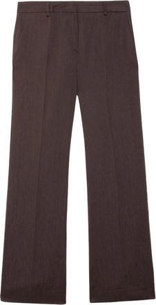 ottod'Ame Broeken, Dames, Bruin, 2Xs, Linnen, Linnen Palazzo Broek met Naden