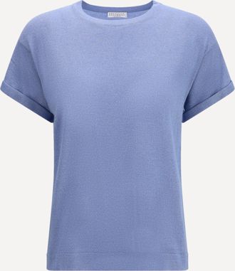 Brunello Cucinelli T-shirt in cashmere e seta Woman L