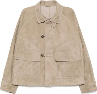 Giorgio Armani Giacca in pelle scamosciata - Toni neutri