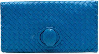 Bottega Veneta Pre-owned Clutches, female, Blue, Size: ONE SIZE Pre-owned Woven Leather Clutch