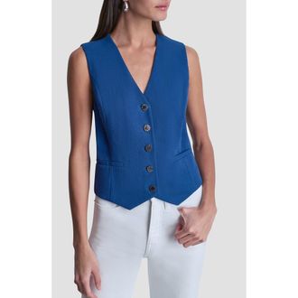 DKNY Arid Cotton Blend Pique Vest in Admiral at Nordstrom, Size Xx-Small