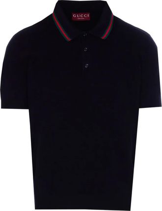 Gucci Poloshirt met Web-detail - Blauw