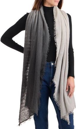 Amicale Cashmere Dip Dye Cashmere Scarf in Charcoal/Grey at Nordstrom Rack