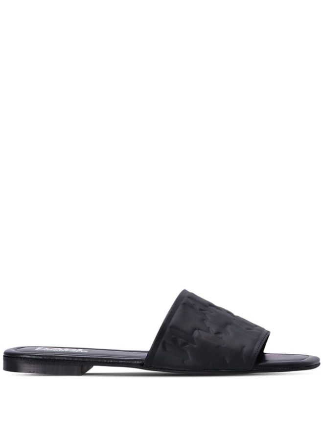 Sandali slides Brio in pelle - Nero
