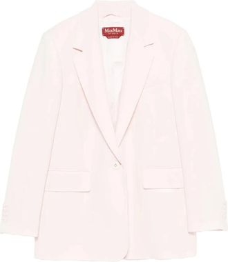 Max Mara Jassen, Dames, Roze, XS, Leer, Notched Lapel Blazer