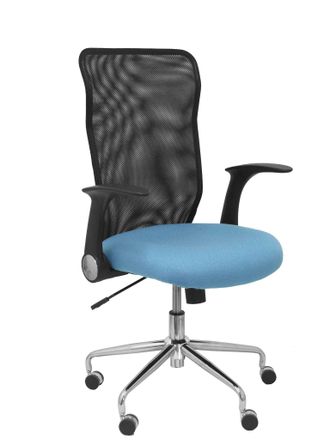 Piqueras y Crespo Silla Minaya Respaldo Malla Negro Asiento Bali Azul Cielo