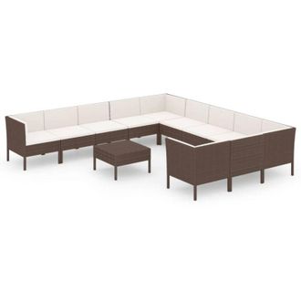 vidaXL 12 Pcs Set Lounge Garden Con Almohada