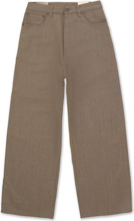 Fortela Wide Leg Wool Trousers in Olive at Nordstrom, Size 24 Eu
