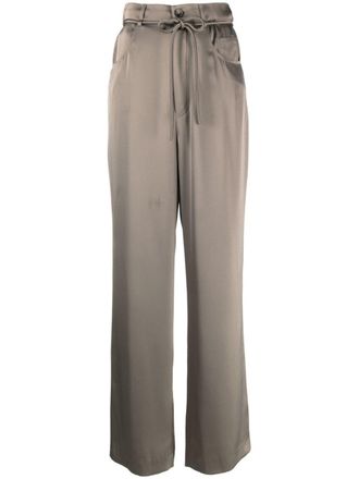 Nanushka Sato satin-finish palazzo pants - Brown