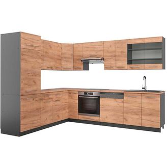 Vicco Cocina Esquinera Fame-line, Oro Power Roble/antracita, 227 X 287 Cm, Et Roble